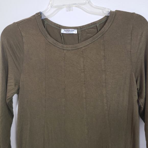 Hotouch Dress Women S Green Lagenlook T Shirt Loose Flowy Midi  Stretch Modest - Picture 9 of 15